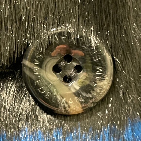 SAM EDELMAN NEW Faux Fur Plaid Long Sleeve Coat Black/Royal/Purple Size L - Picture 7 of 10